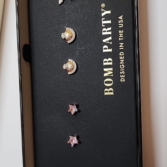 Bomb Party Earrings 3 pair Simply Studs - Picture 2 of 4